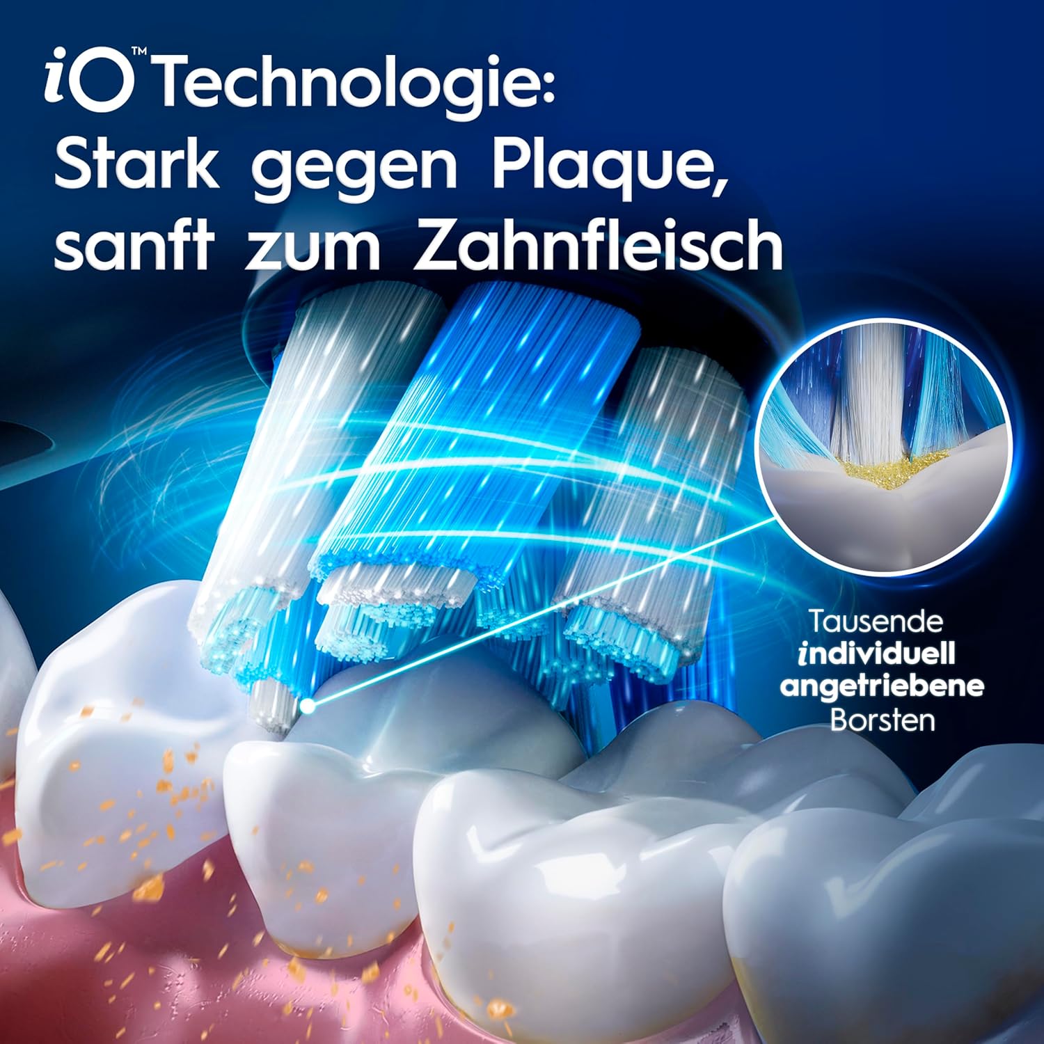Oral-B iO Series 9 Elektrische Zahnbürste, Doppelpack – Elektrische Zahnbürste, inklusive 3 Ersatz-Zahnbürstenköpfen – 7 Modi für die Zahnpflege, Chip-Testsieger (11/25), entworfen von Braun, Schwarz und Pink – Bild 13