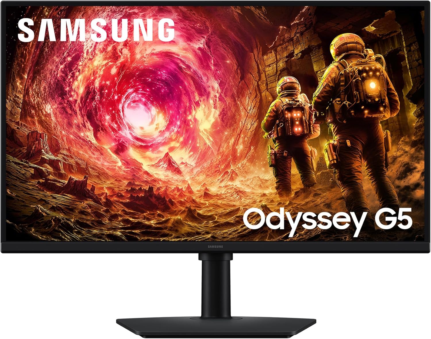 Samsung 27 Zoll Odyssey G50F Gaming-Monitor, PC-Bildschirm mit IPS-Panel, 2560 x 1440 Pixel (QHD), 180 Hz, 1 ms (G/G), AMD FreeSync Premium, NVIDIA G-Sync, HDR10, LS27FG502EUXEN