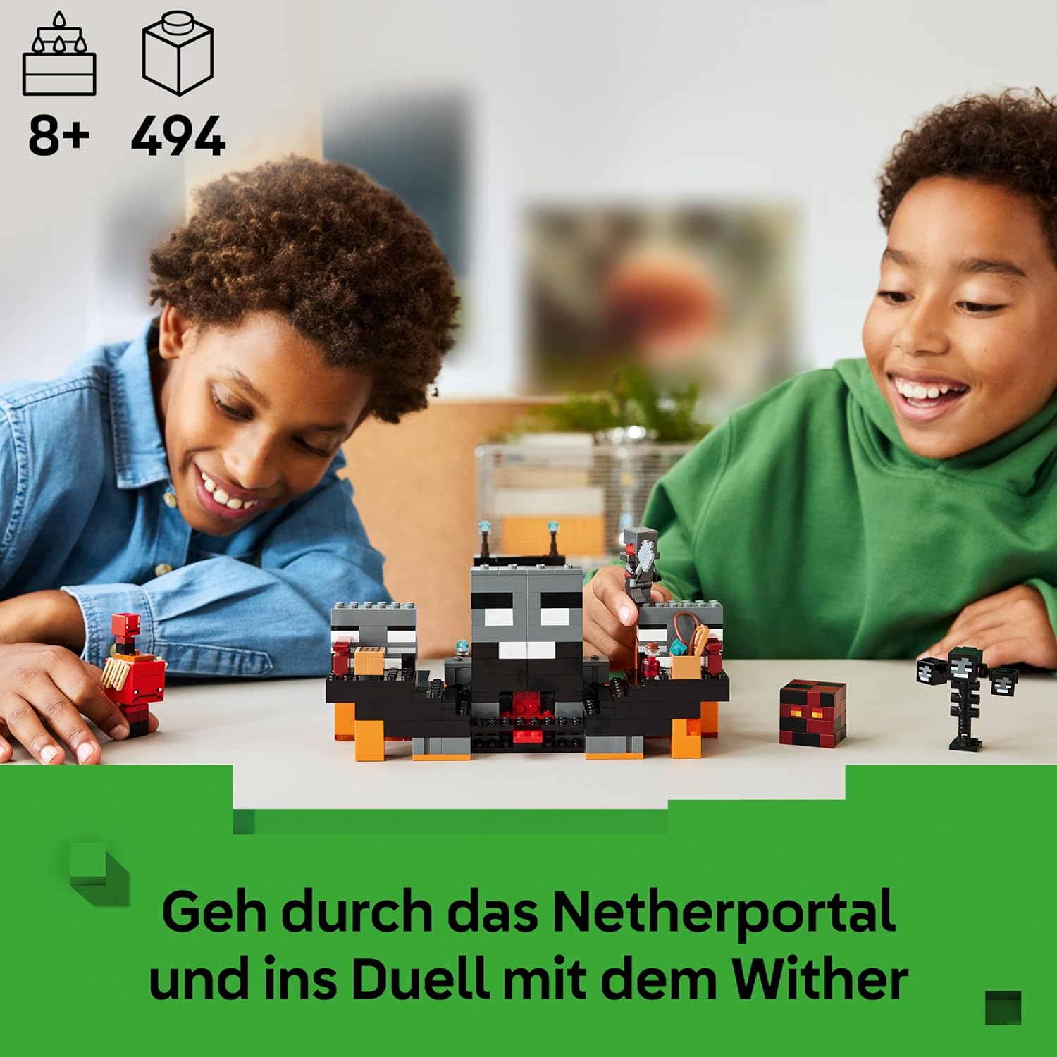 LEGO Minecraft Duell mit dem Wither – Geschenk für junge Gamer – Merchandising für Fans – Minecraft – Bauset mit vielen Kreaturen und Werkbank für Jungen und Mädchen ab 8 Jahren – 21590 – Bild 2