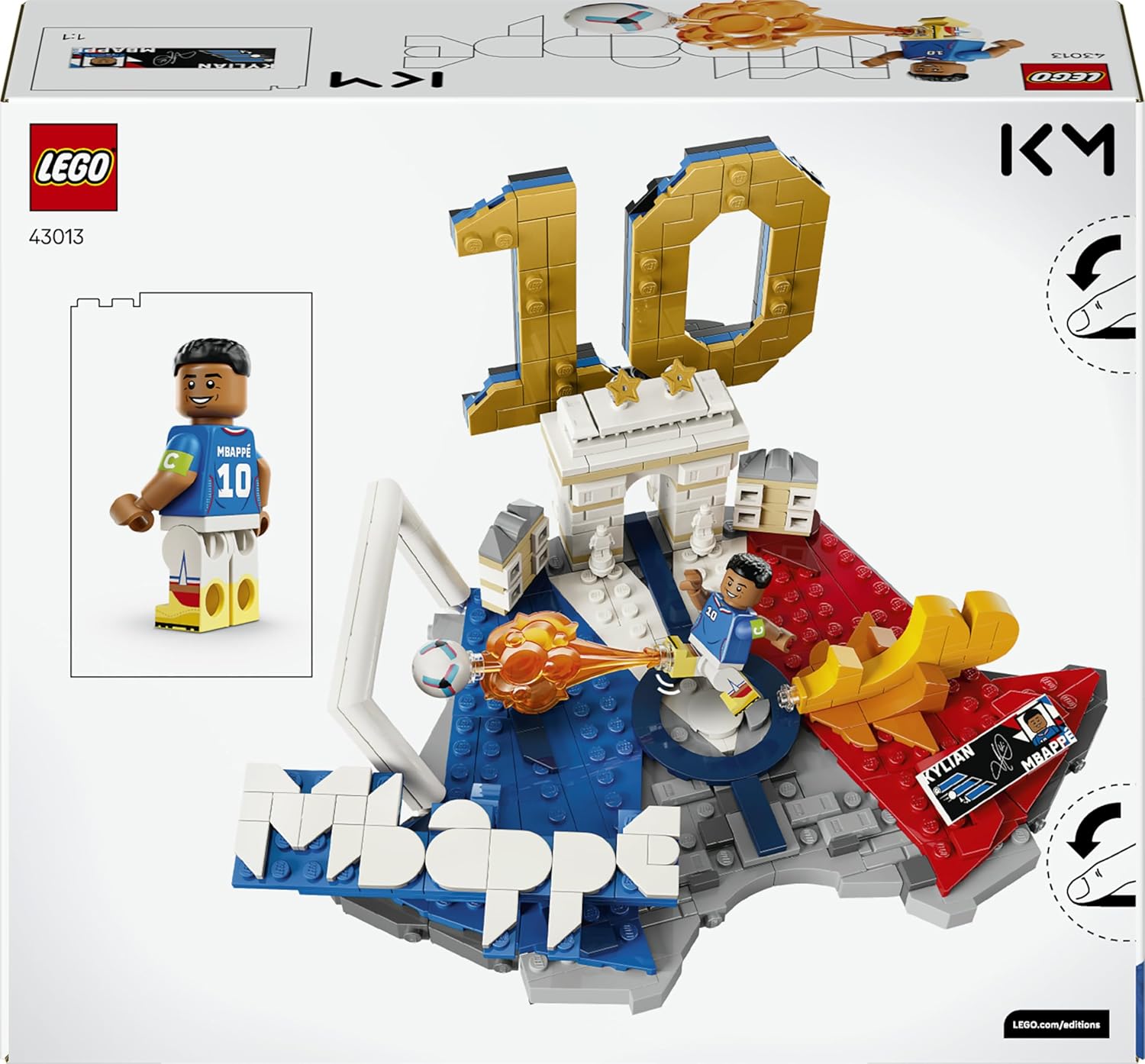 LEGO Editions Kylian Mbappé – Fußball-Highlights-Spielzeug – 3D-Modellbau mit Minifigur zum Sammeln – Kinderzimmerdekoration – Geschenk für Jungen, Mädchen ab 10 Jahren und erwachsene Sportfans – 43013 – Bild 9