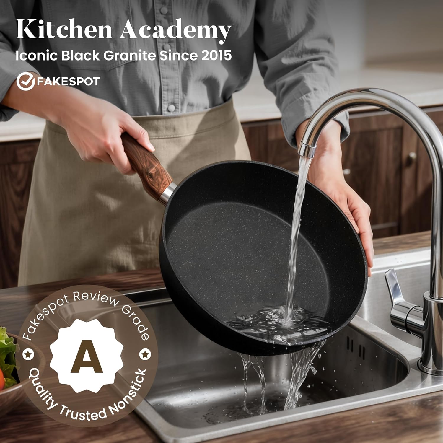 Kitchen Academy Induktionstöpfe-Set – 12-teiliges Kochtopf-Set aus schwarzem Granit, antihaftbeschichtetes Topf-Set und Pfannen-Set, PFOA- und PFOS-frei – Bild 7