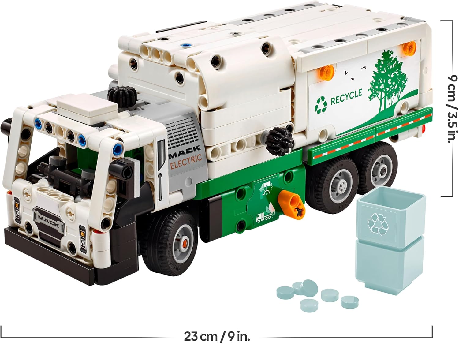 LEGO Technic Mack LR Elektro-Müllwagen, Müllwagenmodell für Recycling-Rollenspiele, baubares LKW-Spielzeug für Kinder, Autogeschenk für Jungen und Mädchen ab 8 Jahren, die Fahrzeuge lieben 42167 – Bild 7