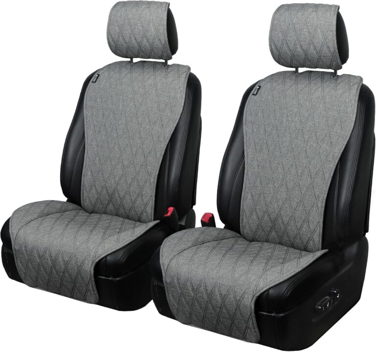 Leader Accessories 2er Set Universal Autositzbezüge Vordersitz Atmungsaktive Autositzbezüge rutschfeste Schonbezüge Gesteppte Autositzbezüge Seitenairbag kompatibel (Grau)