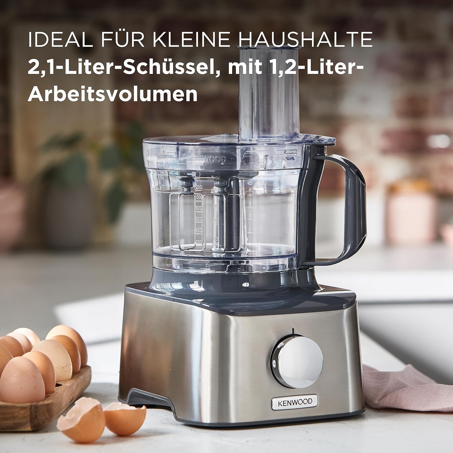 Kenwood FDM301SS Multipro Kompakt-Küchenmaschine, leistungsstarkes Küchengerät mit 2,1-l-Behälter, Acrylmixer, Doppel-Schneebesen, Metallgehäuse – Bild 5