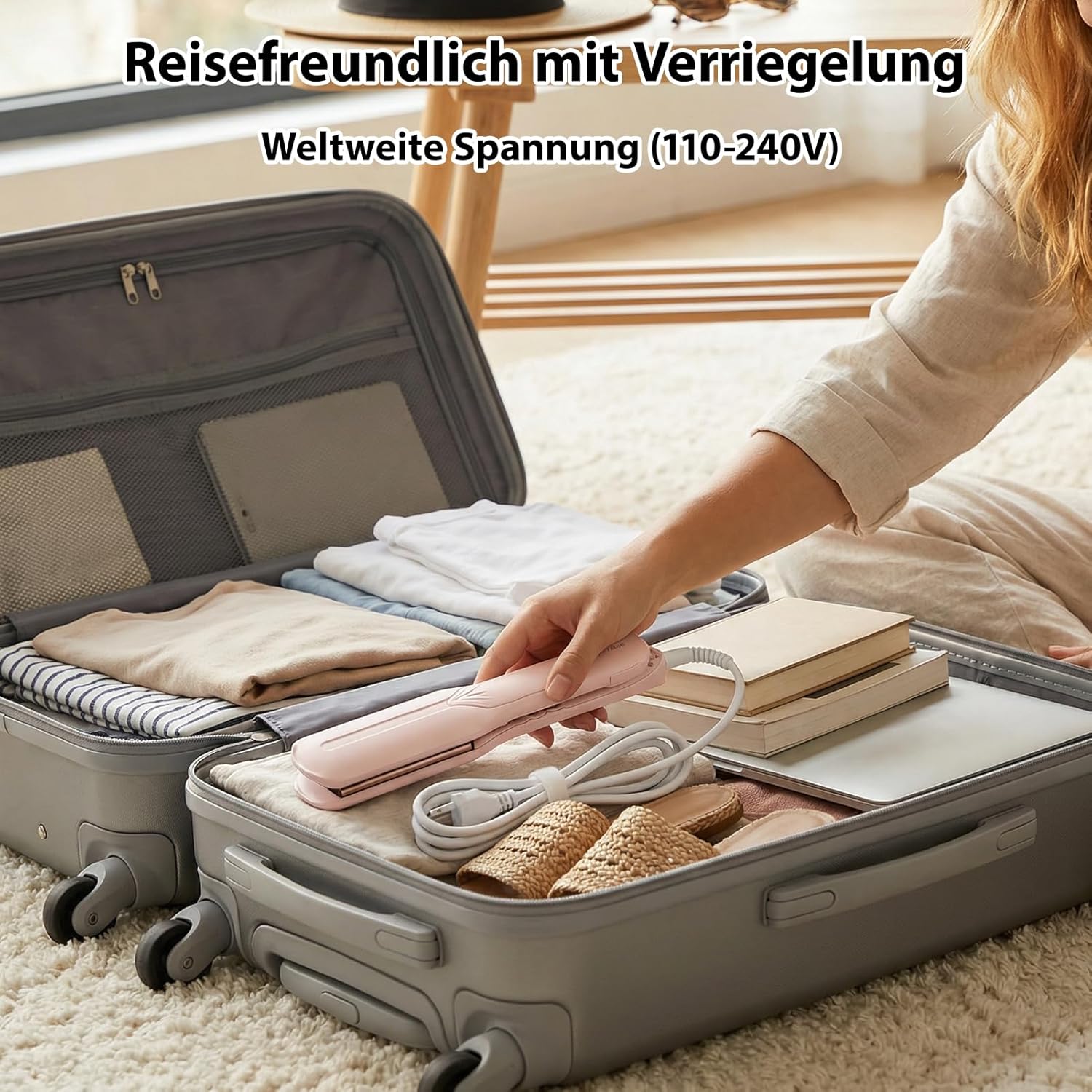 Dampfglätter mit Infrarot und Keramik – 38 mm breite Platten für langes, dickes Haar – reduziert Haarschäden, für gesunden Glanz (140–220 °C, automatische Abschaltung) – Bild 6