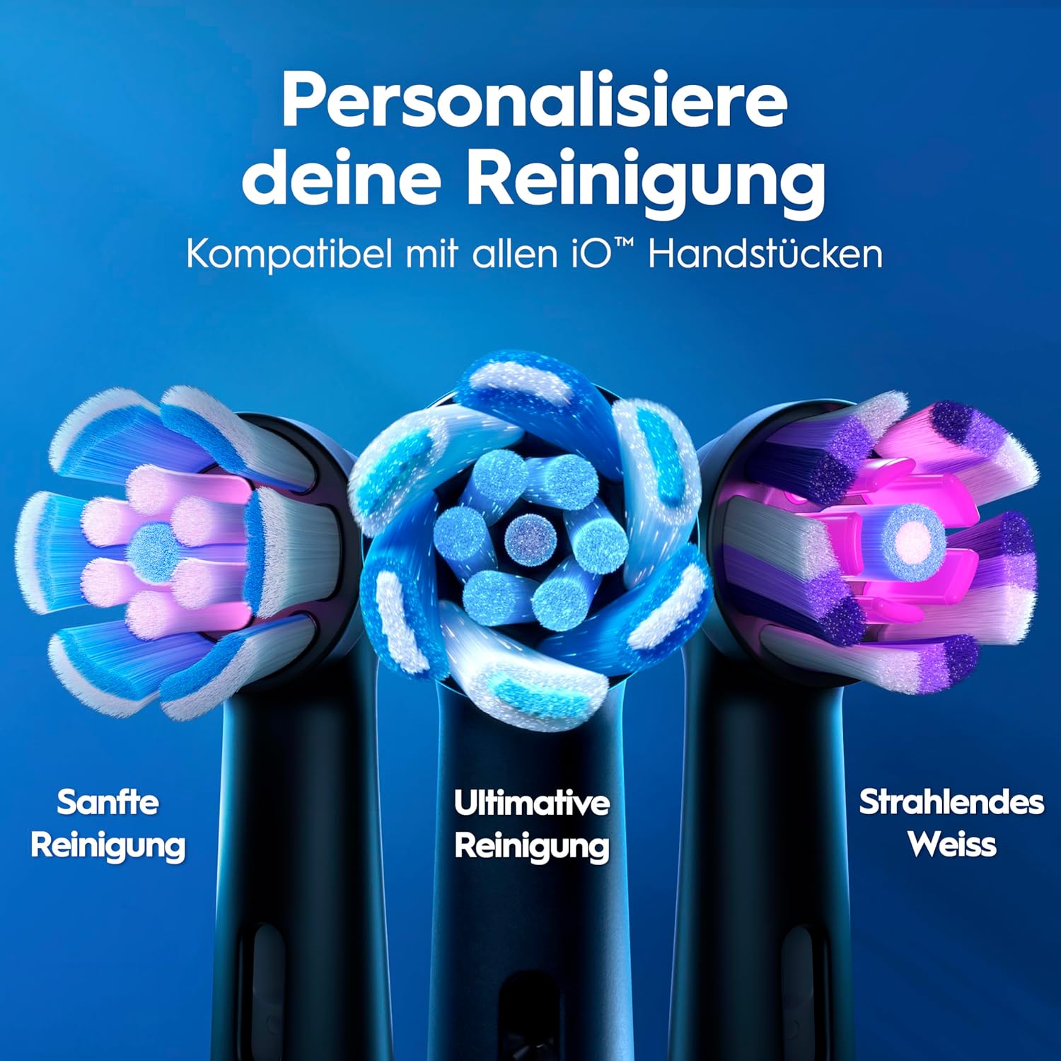 Oral-B iO Series 2 Elektrische Zahnbürste, DUO-Pack, zwei Zahnbürstenköpfe, 3 Putzmodi für die Zahnpflege, Reiseetui, Reise-Nachfüllhalter, entworfen von Braun, Nachtschwarz/Waldgrün – Bild 17