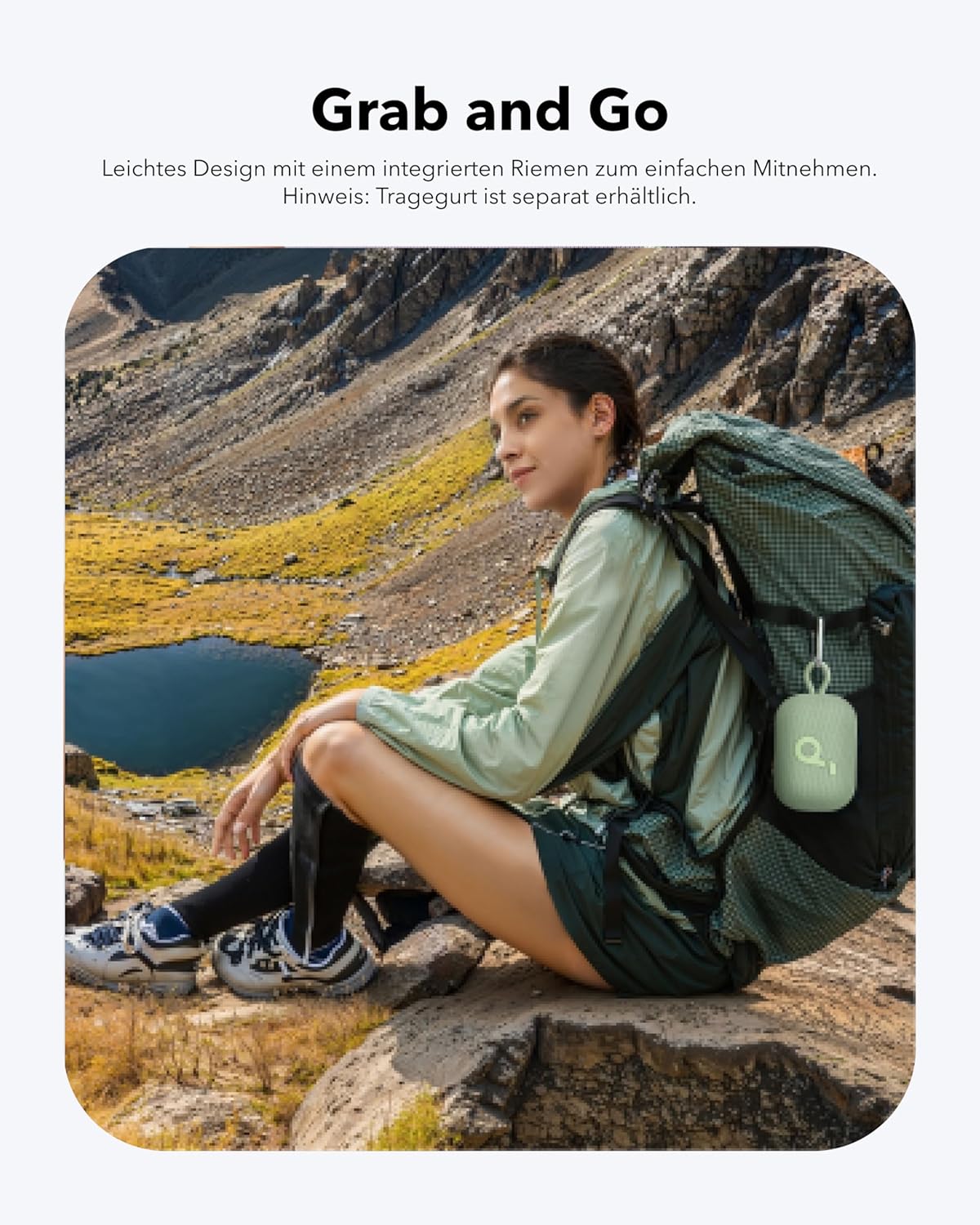 soundcore Anker Select 4 Go Bluetooth-Lautsprecher, tragbare Mini-Lautsprecherdusche, 20 Stunden Spielzeit, IP69 wasser- und staubbeständig, schwimmfähig, kraftvoller Sound, für drinnen, draußen und Wandern – Bild 5