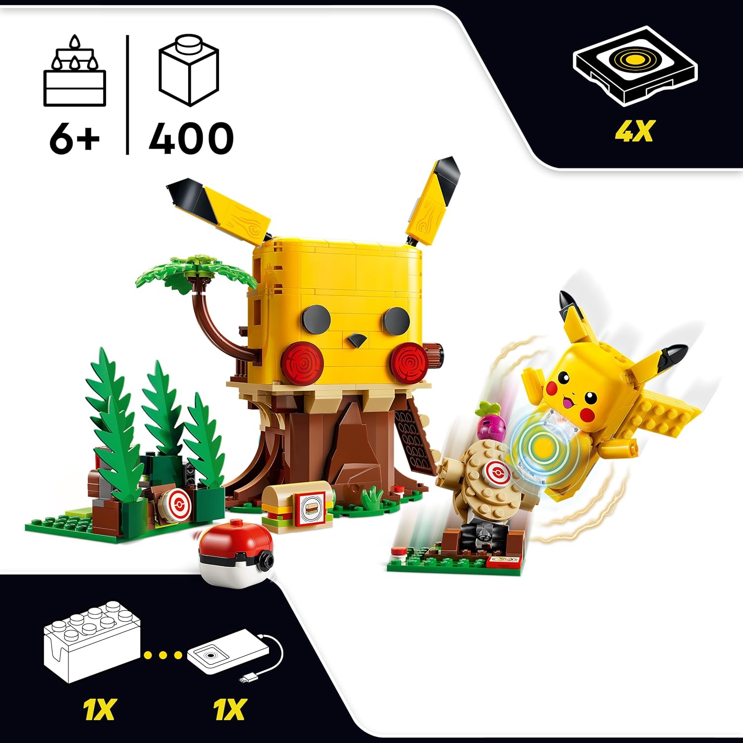 LEGO Pokémon Smart Play: Trainingshaus mit Pikachu – Interaktives All-in-1-Spielset mit Smart Brick, 4 Tags, Figur und Ladegerät – Geschenkidee für Kinder ab 6 Jahren – 72164 – Bild 2