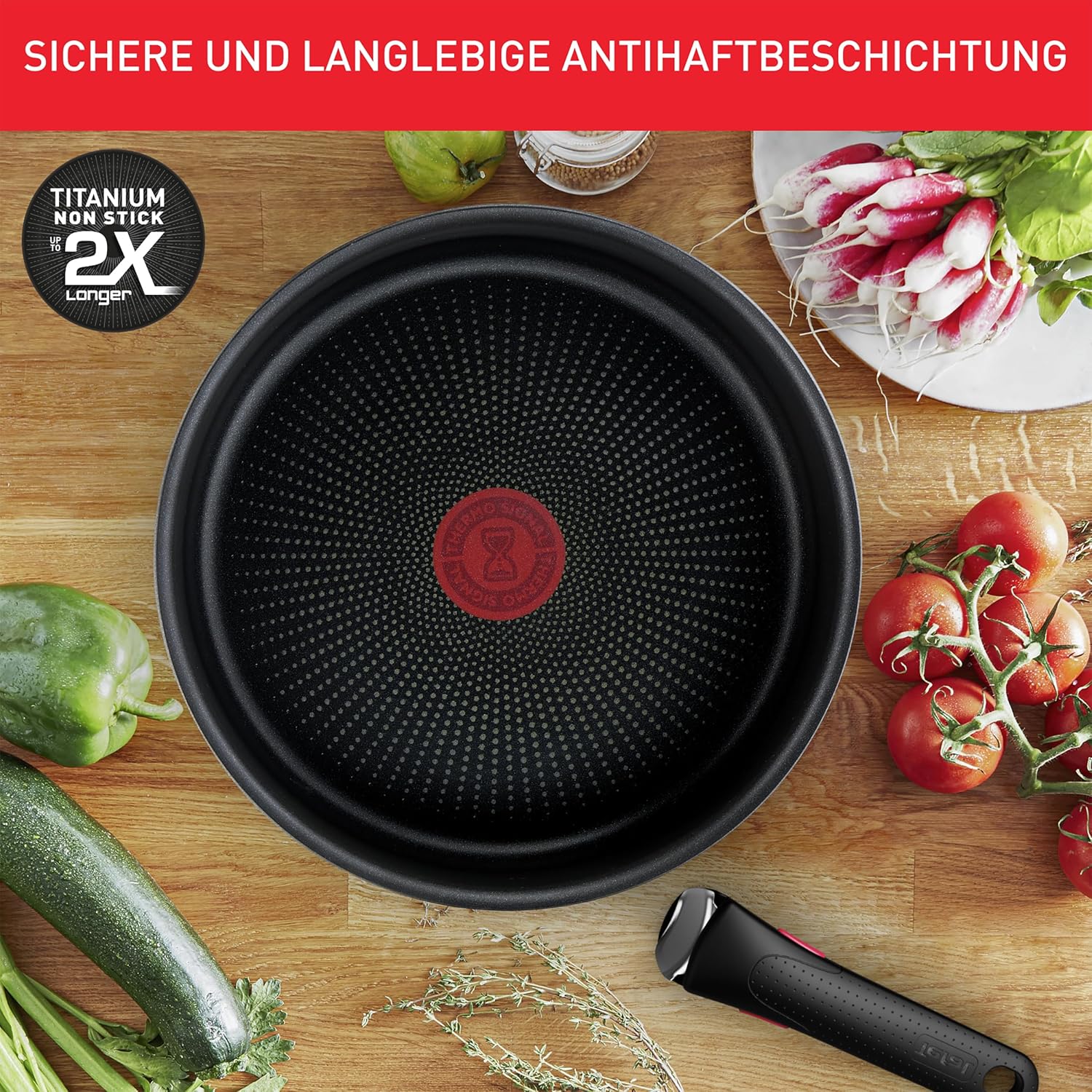 Tefal Ingenio Emotion L897S5 5-teiliges Topf- und Pfannenset, abnehmbarer Griff, stapelbar, platzsparend, Induktionstopfset mit Titan-2-fach-Antihaftbeschichtung, einfach zu bedienen und zu reinigen – Bild 7