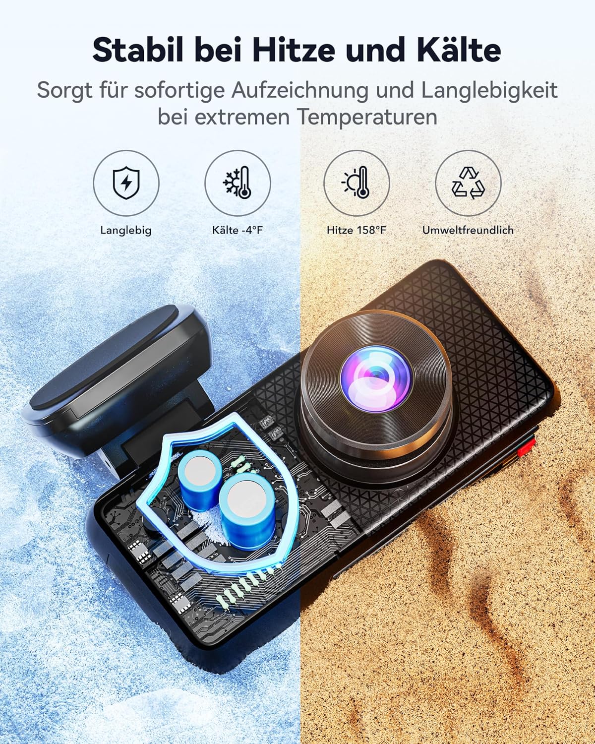 REDTIGER F17 Elite 4K 3-Kanal-Dashcam-Auto, STARVIS 2 IMX678 & IMX 675, 128-GB-Karte, volle Nachtfarbe, 4K + 2,5K + 1080P vorne und hinten im Innenbereich, Sprachsteuerung, 5 GHz WiFi 6, GPS, HDR, Parkmodus – Bild 8