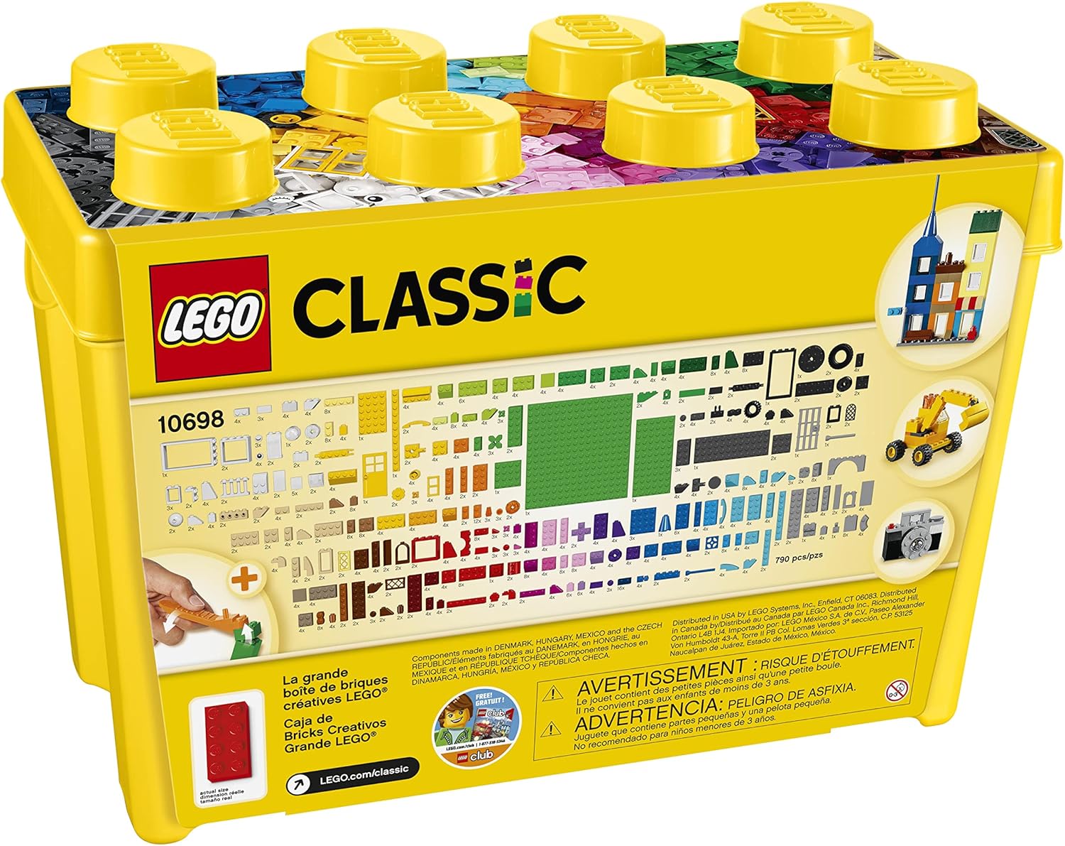 LEGO Classic große Bausteinbox mit kreativen Bausteinen, Kamera, Vespa und Bagger als Bausatz – Bauspielzeug – Weihnachtsgeschenk für Jungen und Mädchen ab 4 Jahren 10698 – Bild 7