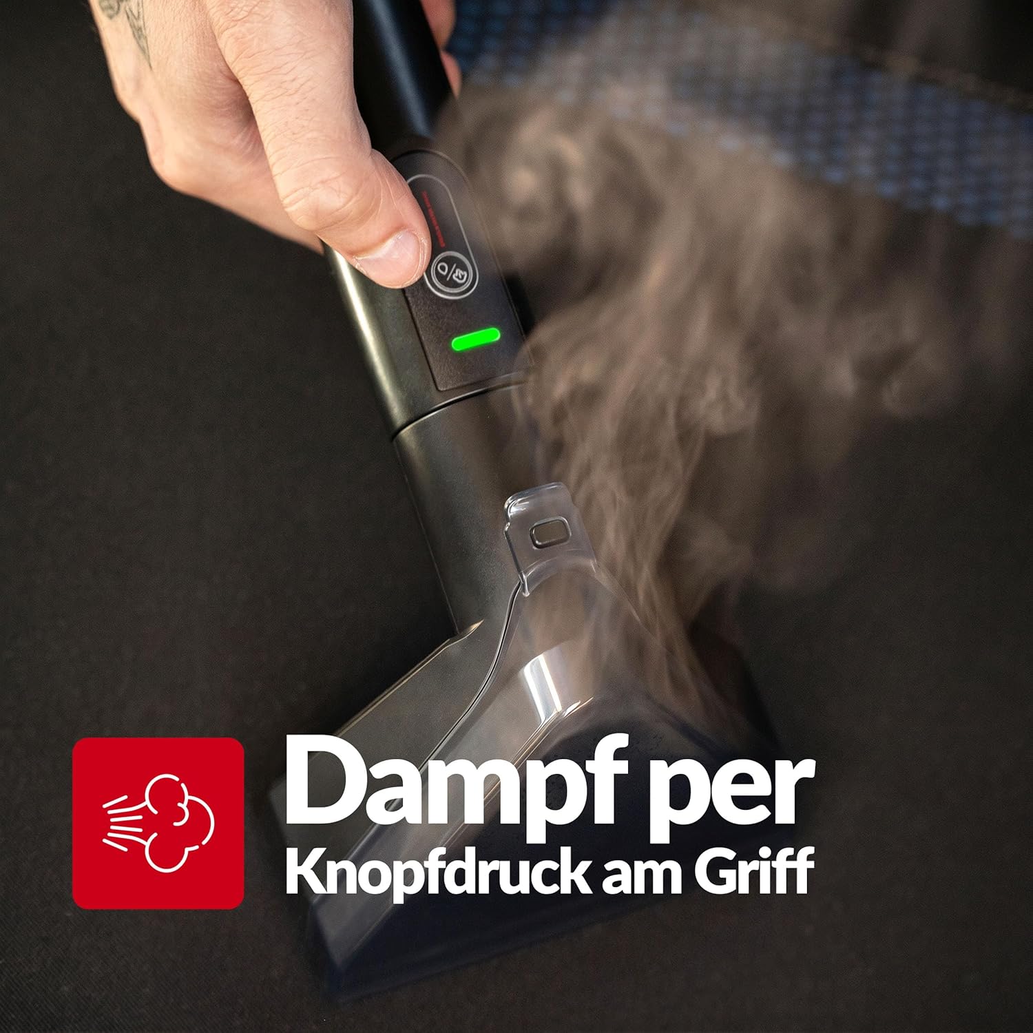 LEHMANN SteamWash 1800 Waschsauger & Dampfreiniger 4in1, Polsterreiniger und Teppichreiniger mit Warmwasser 60°C & Dampf 116°C, 16 kPa Saugkraft, Fleckenreiniger für Sofa, Auto & Haushalt – Bild 8