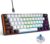 Snpurdiri 60 % kabelgebundene mechanische Gaming-Tastatur, 61 Anti-Ghosting-Tasten, RGB-Hintergrundbeleuchtung, ultrakompakte blaue Schalter, zwei Ständer, Schwarz/Weiß