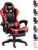 Ergonomischer Gaming-Stuhl mit Fußstütze, verstellbarer Gaming-Stuhl mit Lendenkissen, Kopfstütze und 135°-Rückenlehne, drehbarer Bürostuhl für Büro, Heimbüro und Gaming mit Komfort, Schwarz & Rot, 150