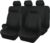 Flying Banner Stoff-Autositzbezüge, komplettes Set, Universal-Set (niedrige Rückenlehne – Polyester, schwarz)