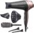 Remington D5707 Ionen-Haartrockner, Curl, Waves&Straight, Curl-Straight (2200 W, 3 Styling-Aufsätze: Konische & Locken-Stylingdüse & Diffusor, 45 mm Rundbürste & Clips, 3 Heiz- & 2 Lüfterstufen)