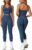 Odizli Damen Kurzes Neckholder-BH-Oberteil mit V-Ausschnitt + Leggings mit hoher Taille, Fitnessstudio, Fitness-Outfit