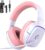 Gvyugke Kabelloses Gaming-Headset für PS5/PS4/PC/Switch/Mac, 2,4 GHz & Bluetooth 5,3 & 3,5 mm kabelgebundene Kopfhörer mit Mikrofon, 7.1 Surround Sound, 70 Stunden Akku, RGB-Beleuchtung, Pink