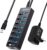 USB Hub Active 3.0 mit Netzteil, VEMONT 7 Ports USB Splitter USB Hub und 1 intelligenter Ladeanschluss mit 5V/3A Netzteil, USB Splitter mit individuellem Schalter und 1,2 m langem Kabel für PC/Laptop
