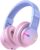 iClever Bluetooth-Kopfhörer für Kinder, farbige LED-Leuchten, Kinder-Kopfhörer Over-Ear mit 74/85 dBA Lautstärkebegrenzung, 85 Stunden Spielzeit, Bluetooth 5.2, integriertes Mikrofon BTH12