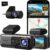 BOTSLAB Dashcam Auto Vorne Hinten 4K Dashcam Auto GPS & 5,8GHz WiFi, Duale Autokamera 64GB SD-Karte, ADAS, Super Nachtsicht F1.5 & WDR, 170° Weitwinkel, 2,45 Zoll IPS, 24/7 Parküberwachung, Loop-Aufnahme