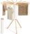 SONGMICS LLR530YW01 Wäscheständer, faltbarer Wäschetrockner, tragbarer Bodentrockner, platzsparend, drehbar, ausziehbar, für Waschküche, Balkon, 16 Holzarme, natürliche Farbe