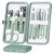 HANTEKAS Maniküre-Set, 10-in-1, Edelstahl, Nagelknipser, Schere, Pediküre-Werkzeug – tragbares Reise-Pflegeset für Männer und Frauen mit Lederetui (Jadegrün)