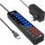 Atolla USB-Hub Active 3.0 mit 48 W (12 V/4 A) Netzteil, 11-Port USB 3.0-Verlängerungssplitter (7 Datenanschlüsse + 4 Smart-Ladeanschlüsse) mit einzelnem Ein-/Aus-Schalter und für Hochleistungs-USB-Geräte-Stromversorgung