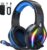 Fachixy FC100 Headset mit Mikrofon, 2,4 G kabelloses Gaming-Headset für PS5, PS4, PC, Switch, Mac, Surround-Sound, Bluetooth-Gaming-Kopfhörer kabellos mit LED-Licht, über 50 Stunden Akkulaufzeit