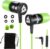 KLIM Fusion Kopfhörer in Ears mit Mikrofon, langlebig, innovativ: In-Ear-Kopfhörer mit Memory Foam 3,5 mm Klinke, Sport Gaming, Grün
