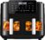 LLIVEKIT 9L Heißluftfritteuse, 2 Kammern mit Sichtfenster, 4,5L + 4,5L Airfryer 9-in-1, Backofen XXL ohne Öl, Heißluftofen mit Touchscreen, Timerfunktion