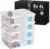 SmartStore 8 x 4L kleine Aufbewahrungsboxen aus Kunststoff mit Deckel, stapelbar und ineinander steckbar, lebensmittelecht, Clipverschluss, L30 x B19 x H11 cm, Weiß