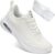 ZYEN Damen-Schuhe mit breiten Füßen, luftgepolsterte, extra breite Schuhe, atmungsaktive Sportschuhe, leichte und bequeme Damen-Laufschuhe, Turnschuhe für das Training im Fitnessstudio, 8832 Full White 43