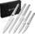 PAUDIN 5-teiliges Messerset, Küchenmesserset aus deutschem Edelstahl, Kochmesser, Brotmesser, Fleischmesser, Allzweckmesser, Schälmesser, Messer mit komfortablem Griff und Geschenkbox