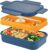 Sinnsally Lunchbox für Erwachsene, 2000 ml Lunchbox mit Fächern, Bento-Lunchbox mit Besteck, Snackbox, auslaufsichere Lebensmittelbox, Lunchbox mit Trennwänden, Frühstücksbox