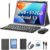 Crelander 10,1 Zoll Android 13 Tablet mit SIM-Kartensteckplatz, 4G LTE Anrufe, 12 GB + 512 GB, 8000 mAh Akku, Dual-Kamera, Bluetooth/WiFi, Bundle mit Schutzhülle, Tastatur, Maus und Stift (Grau Schwarz)
