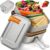 Isonio Lunchbox aus Edelstahl mit Lasergravur, inkl. Trennwand und Dichtungsring, Lunchbox, Bento-Box mit Namensgravur, M, Edelstahl-Doppeldecker