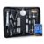 MarQus Solingen Komplett-Maniküre-Set 12-teilig – Made in Germany – Nagelpflege-Set im hochwertigen Lederetui – Komplettset und perfektes Geschenk für Damen und Herren. Schwarz