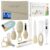 Babypflege-Set Neugeborene (Beige) – 11-teiliges Neugeborenen-Set mit hochwertiger Baby-Nagelschere, Fieberthermometer, Bürste und mehr – ideal als Erstausstattung für Neugeborene
